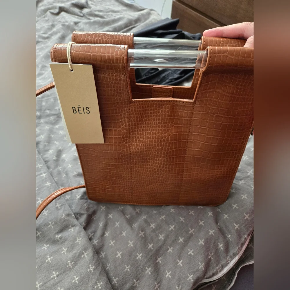 BNWT BEIS Crossbody in cognac croc - Picture 8 of 8